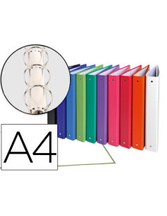 Carpeta de 4 anillas 30mm redondas exacompta a4 carton forrado colores surtidos