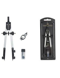 Compas faber castell escolar de ajuste rapido con adaptador universal