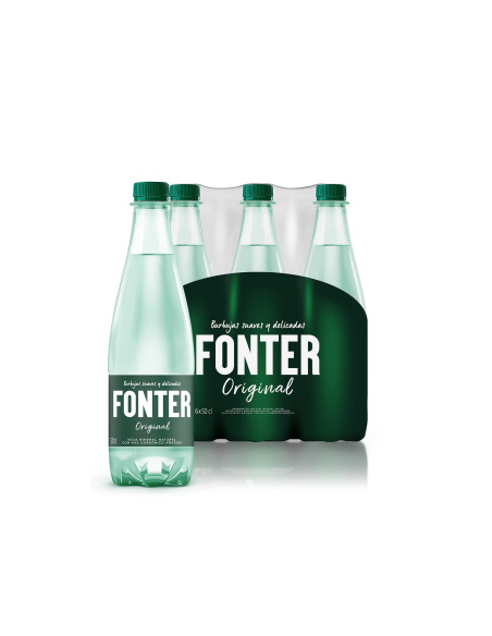 Agua mineral natural con gas fonter botella de 500 ml