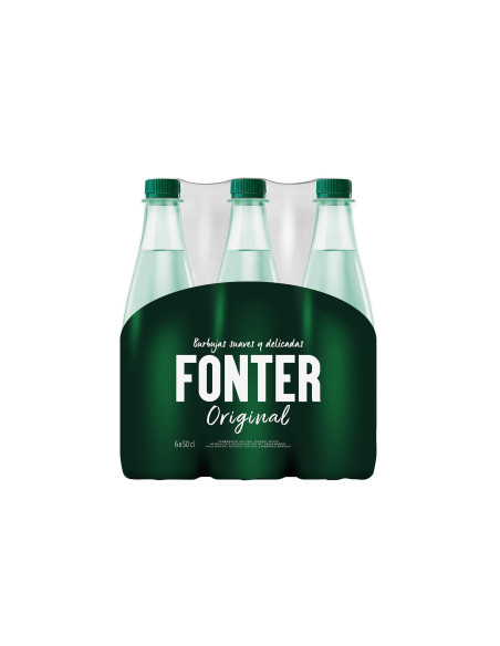 Agua mineral natural con gas fonter botella de 500 ml