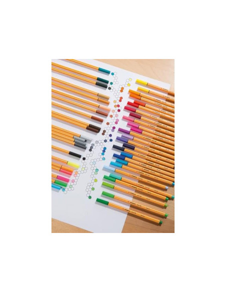 Rotulador stabilo punta de fibra point 88 estuche de 25 unidades colores surtidos