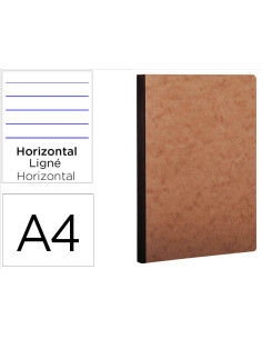 Libreta age-bag tapa cartulina lomo cosido rayado horizontal 96 hojas color havana 210x297 mm