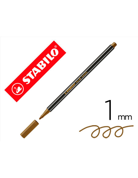 Rotulador stabilo acuarelable pen 68 metalico oro punta gruesa 1mm