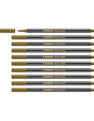 Rotulador stabilo acuarelable pen 68 metalico oro punta gruesa 1mm