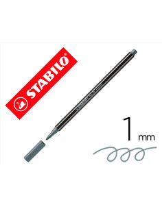 Rotulador stabilo acuarelable pen 68 metalico plata punta gruesa 1mm