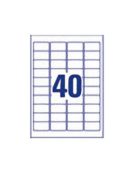 Etiqueta adhesiva avery poliester super adherente blanca 45,7x25,4 mm laser pack de 800 unidades