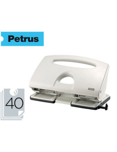 Taladrador petrus 505 metalico color gris 4 punzones capacidad 40 hojas