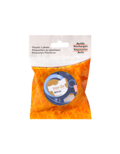 Cinta q-connect 12mm x 2mt negro-blanco para ropa para maquina letratag