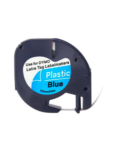 Cinta q-connect 12mm x 4mt negro-ultra azul para maquina letratag 2