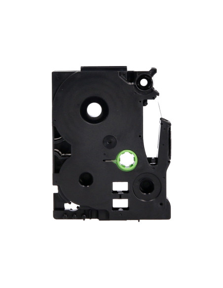 Cinta q-connect tze-221 blanco-negro 9mm longitud 8 mt