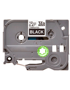 Cinta q-connect tze-335 negro-blanco 12mm longitud 8mt 2