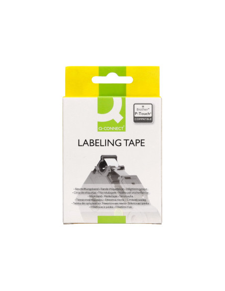 Cinta q-connect tze-631 amarillo-negro 12mm longitud 8 mt