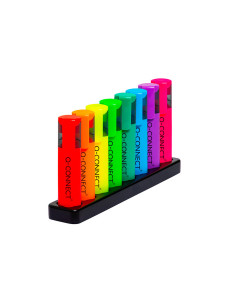 Rotulador q-connect fluorescente neon punta biselada estuche de sobremesa 8 colores surtidos 2
