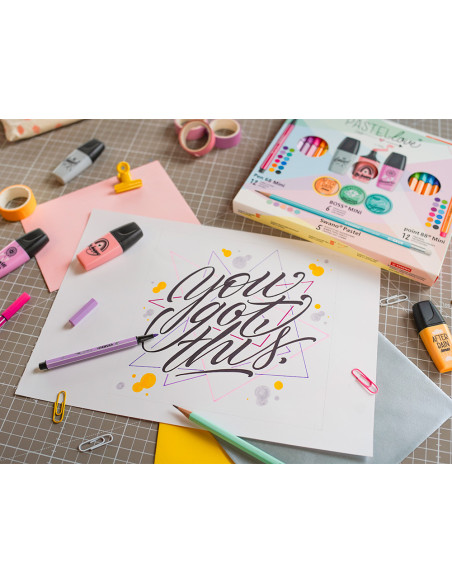 Set stabilo pastel love mini world pen 68 / point 88 / boss / swano 35 unidades surtidas