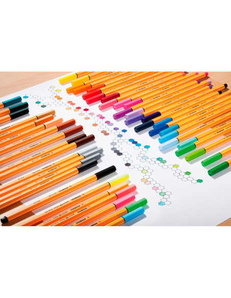 Rotulador stabilo punta de fibra point 88 estuche de 15 unidades colores surtidos + 5 colores neon