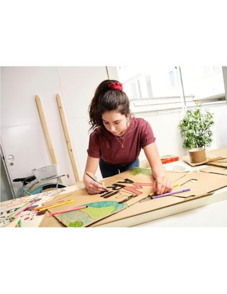 Rotulador stabilo punta de fibra pen 68 zebrui turquesa estuche de 20 unidades colores surtidos
