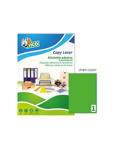 Etiqueta adhesiva tico verde f luorescentes permanente fsc laser/inkjet/fotocopia 210x297 mmcaja de 70 unidades 2