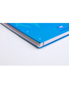 Cuaderno espiral clairefontain e din a4+ 120 hojas 90 gr tapa plastico microperforado cuadro 5 mm colores surtidos 2