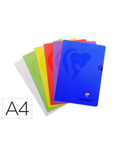 Libreta clairefontaine din a4 48 hojas polipropileno cuadro 4 mm colores surtidos