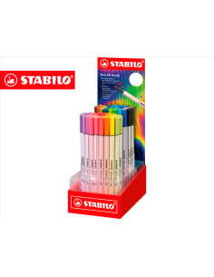 Rotulador stabilo acuarelable pen 68 brush arty line punta pincel expositor de 80 unidades colores surtidos