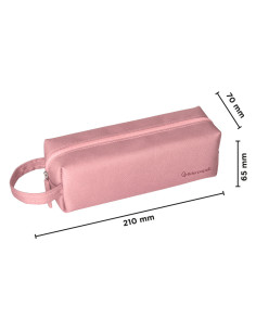 Estuche portatodo liderpapel classic rectangular con asa 210x70mm rosa 2
