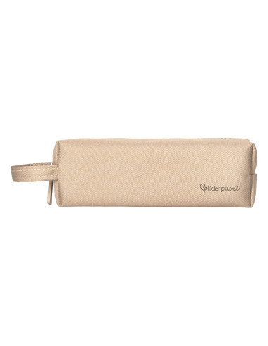 Estuche portatodo liderpapel classic rectangular con asa 210x70mm crema