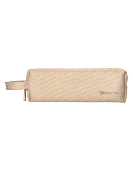 Estuche portatodo liderpapel classic rectangular con asa 210x70mm crema