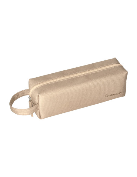 Estuche portatodo liderpapel classic rectangular con asa 210x70mm crema