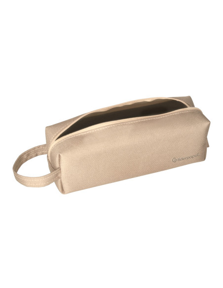 Estuche portatodo liderpapel classic rectangular con asa 210x70mm crema