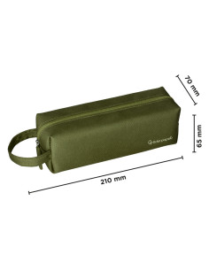 Estuche portatodo liderpapel classic rectangular con asa 210x70mm verde militar 2