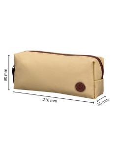 Estuche portatodo antartik basic pack 1 compartimento beige compañero mochila 80x55x210 mm 2