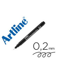 Rotulador artline calibrado micrometrico negro illustration pen ek-282iln punta poliacetal 0,2mm