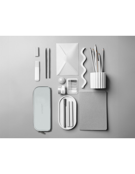 Estuche portatodo antartik prisma silicona soft rectangular 185x50x75 mm gris