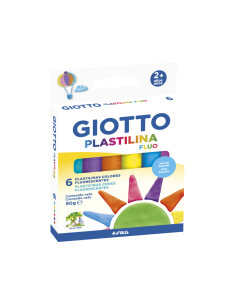 Plastilina giotto fluor caja de 6 unidades colores surtidos