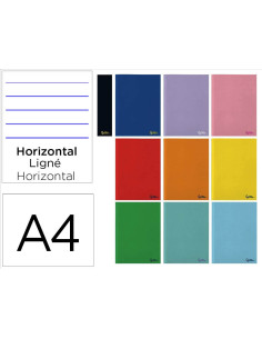 Libreta liderpapel smart a4 48 hojas 75g/m2 horizontal con doble margen colores surtidos
