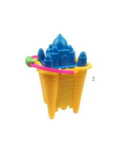 Cubo de playa ao zhi para jugar con la arena set 7 piezas palacio 2
