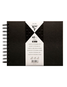 Album de fotos espiral clairefontaine tapa dura negra 210x160 mm 40 hojas 185 g