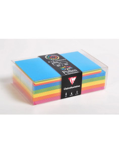 Sobre clairefontaine pollen 90x140 mm + tarjeta visita 82x128 mm pack de 40 unidades 5 colores surtidos