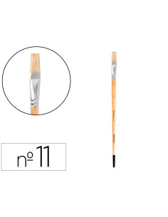 Pincel para pintura al oleo y acrilica liderpapel n 11 punta plana de pelo de cerda certificado fsc