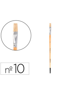 Pincel para pintura al oleo y acrilica liderpapel n 10 punta plana de pelo de cerda certificado fsc
