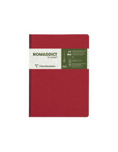 Libreta cosida clairefontaine 14,8x21 cm 96 hojas age-bag liso rojo