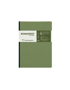 Libreta cosida clairefontaine 14,8x21 cm 96 hojas age-bag liso verde