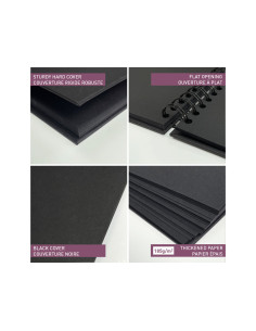 Album espiral para personalizar clairefontaine tapa dura negra 27x20 cm 40 hojas 185 gr 2