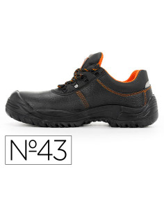 Zapatos de seguridad safetop oratio cuero grabado suela de acero antiperforacion s3 sr talla 43 color negro