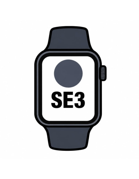 Apple Watch SE3/ GPS/ 44mm/ Caja de Aluminio Medianoche/ Correa Deportiva Azul Marino M/L