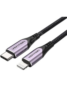 Cable USB 2.0 Tipo-C Lightning Vention TACVF/ USB Tipo-C Macho - Lightning Macho/ 480Mbps/ 1m/ Morado
