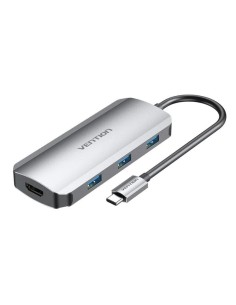 Docking USB Tipo-C Vention TODHB/ 1xHDMI/ 3xUSB/ 1xUSB Tipo-C PD/ Gris