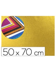 Goma eva con purpurina liderpapel 50x70cm 60g/m2 espesor 2mm oro