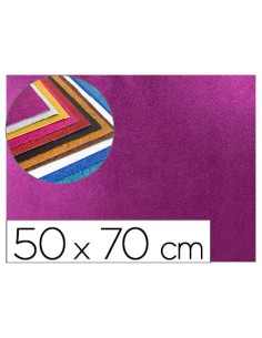 Goma eva con purpurina liderpapel 50x70cm 60g/m2 espesor 2mm violeta