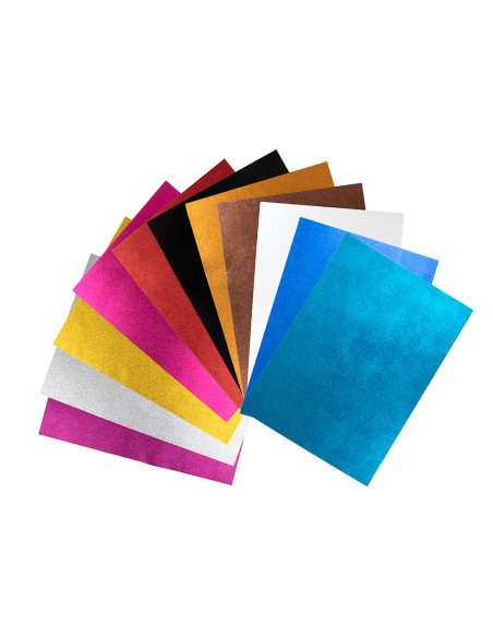 Goma eva con purpurina liderpapel 50x70cm 60g/m2 espesor 2mm azul oscuro